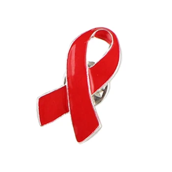 Smalt Pin Červenou Stuhou Brošňa HIV AIDS Povedomia Klopě Pin Strany