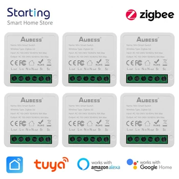 Smart Zigbee mini Prepínač, 2-pásmový Spínača 16A Tuya Inteligentný Život Ovládanie Smart Istič Pracovať S Alexa Domovská stránka Google Yandex