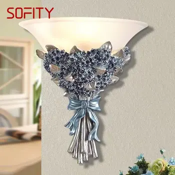 SOFITY Moderné Nástenné Sconce Lampa LED Ročník Tvorivej Živice Kvet Svetlá Pre Domáce Obývacia Izba, Spálňa Decor