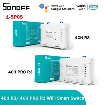 Sonoff 4CH R3/ 4CH PRO R3 4Gang Wifi Smart Switch Modul Hlasovej Interlock Inching Kontroly EWeLink APLIKÁCIA Pracovať S Alexa Domovská stránka Google