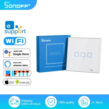 SONOFF T2EU-RF WiFi Smart Wall Light Switch Panel Načasovanie 1/2/3 Gang Podpora Hlasového Ovládania Práce S Alexa Domovská stránka Google IFTTT