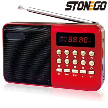 STONEGO Mini Prenosné Rádio Prenosné Dobíjacie Digitálny FM USB TF MP3 Prehrávač Stonego Reproduktor Zariadenia Dodávky