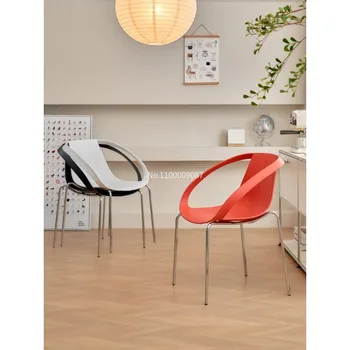Svetlo luxusné high-end jedálenské stoličky kovaného železa plastové domov voľný čas stoličky nábytok كرسي prízvuk stoličky, kreslá