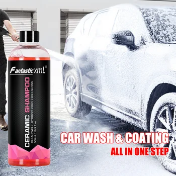Sústrediť sa Auto Umyť Šampónom s Voskom Vysoký Lesk Keramické Mydlo Vynikajúci Povrch Čistiaci Automobilov, Umývanie Shampoo 500 ml