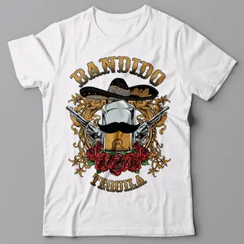 Tlač O-Krku Mens T-shirt graphic tee - BANDIDO TEQUILA pitnej Mexickej dizajn darček Letné Štýl T Shirt Mužov