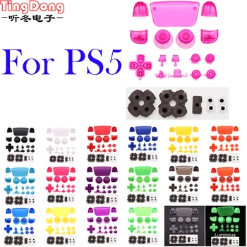 Tlačidlá so Silikónovej Gumy Pad Pre PS5 Ovládači Tlačidlo Ovládača Palec Stick Rukoväť Kľúč Gamepad Shell Náhradné Diely