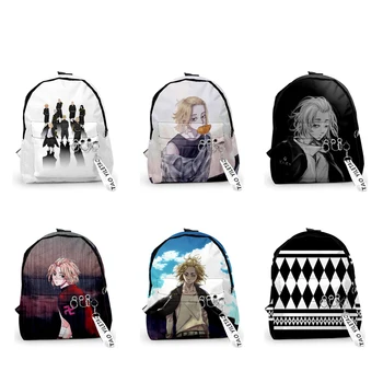 Tokio Revengers Školské tašky Anime Sano Manjiro 3D Tlač Plátené tašky Batoh Ženy Muži Chifuyu Matsuno Cestovný Notebook Taška