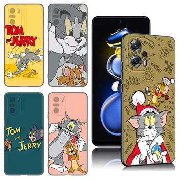 Tom A Jerry Telefón puzdro Pre Xiao POCO X3 X4 NFC F5 M2 M3 M4 M6 X5 Pro F3 F4 GT 5G C31 C55 M5S Čierne Silikónové Krytie