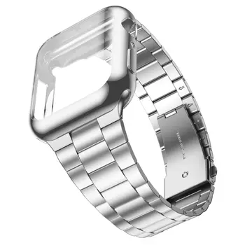 TPU puzdro+Pútko pre Apple hodinky kapela 44 mm 45 mm 41mm 40 mm 38 mm 42mm náramok z Nerezovej Ocele Correa iWatch Série 8 7 6 SE 5 4 3 2