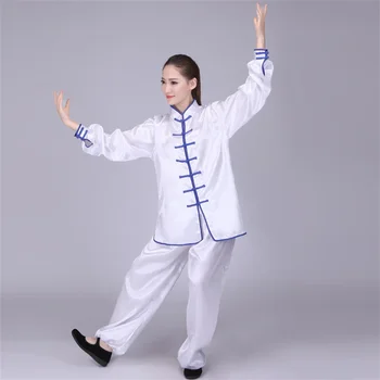 Tradičné Čínske Oblečenie Set Sa Muž Ženy Satin Samuraj Top Nohavice Tang Vyhovovali Sady Tai Chi KungFu Uniformy Výkon Kostýmy