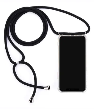 Transparentné Jasné, Ochranné puzdro s dlhý Náhrdelník pre iPhone 12 11 13 PRO XS MAX XR X 8 7 6 plus Crossbody puzdro