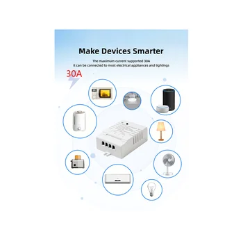 Tuya Smart WiFi Prepínač DIY Časovač AC 85-265V WiFi Bezdrôtový ovládač 30A Power Monitor Kwh za Alexa Domovská stránka Google