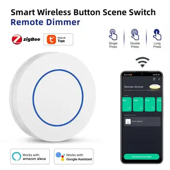 Tuya Zigbee Smart Switch Bezdrôtové Nástenné Tlačidlo Scény Prepínač, Regulátor Batérie Powered Smart Home Inteligentný Život Potrebujú Bránou