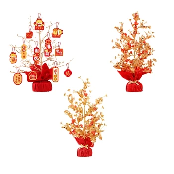 Umelé Bobule Kvetinové Koše Falošné Ovocných Stromov Fortune Strom Ploche Ornament Čínsky Nový Rok Jarný Festival Dekor