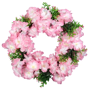 Umelý Kvet Ružový Cherry Blossom Garland Hodváb Biely Sakura Zavesenie Dverí Vianočný Veniec Nový Rok Oranments Domáce Dekorácie