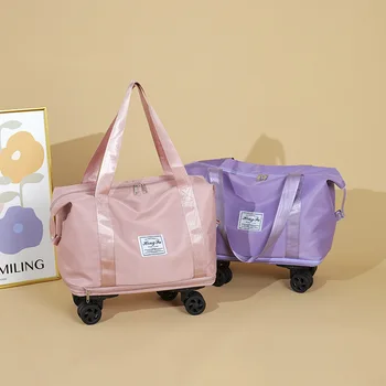 Univerzálne kolieska batožiny suché, mokré oddelenie športové a fitness bag, rozšírenie vrstvy Oxford handričkou veľkokapacitný úložný kabelka