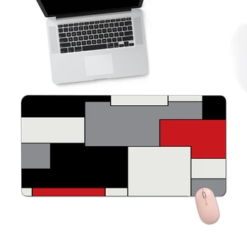 Veľká podložka pod myš, antioxidant base, červená, šedá, abstraktné umenie, chránič pre úrad a hier, počítača a notebooku