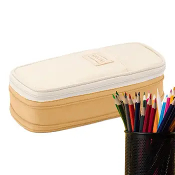 Veľkú Kapacitu Študent Ceruzka Taška Double-layer, Ceruzky Taška Jednoduché Macaron Multi-funkčné puzdro na Ceruzku, Ceruzky, Puzdro na Ceruzku Taška