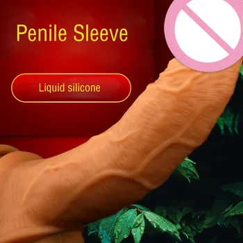 Veľký 20 cm Realistický Penis Rukáv Penis Extender Rukáv opakované použitie Kondómu Oneskorenie Ejakulácie Muž Penis Rozšírenie Sexuálne Hračky, Sex Shop