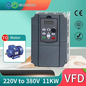 VFD 7,5 KW/11KW invertor Posilniť AC Frekvenčný Menič 1 fáza 220V vstup na 3 fázy, 380 V, výstup