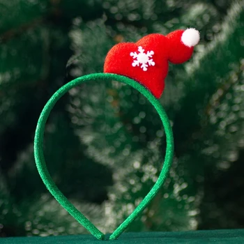 Vianočné Dekorácie Lesk 3D Santa Klobúk Hairhoop Flitrami hlavový most Strany Rekvizity