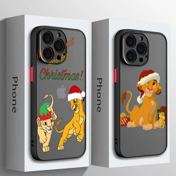 Vianočné Disney Lion King Pre Apple iPhone 15 14 13 12 Mini 11 Pro XS MAX XR X 8 7 SE Plus Matné Priehľadné Telefón Prípade