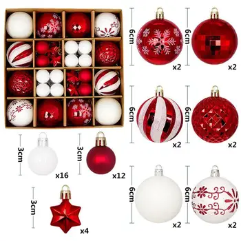Vianočné Gule Dekorácie Na Vianočný Stromček Loptu Ornament Prívesok Visí Dekor Veselé Vianočné Dekorácie Domov Nový Rok 2024