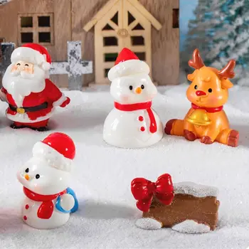 Vianočné Miniatúrne Snehuliak Santa Claus Mini Živice Santa Claus Figúrky, Domček Pre Bábiky Bonsai Dekor Nový Rok Dekorácie