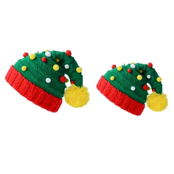 Vianočné Santa Klobúk Unisex Pohodlné Tvorivo Red&Zelená Farba Dospelých & Kids Vianočné Hat pre Xmas Dovolenku Strany
