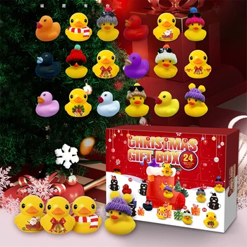 Vianočný Adventný Kalendár S 24 Gumené Kačičky 24 Dní, Časovač, Kalendár Gumové Ducky Vaňa Hračka Na Kreatívne Vianočné Darčeky