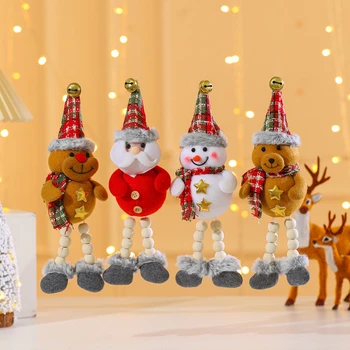Vianočný Stromček Malé Prívesky Závesy Cartoon Šatku Starý Muž s Bell Vianočné Dekorácie pre Domov Navidad Prívesok Darčeky 2023