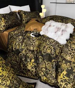 Vintage luxusné európske geometrické posteľná bielizeň sada,plné kráľovná kráľ kvetnatý retro bavlna bytový textil posteľ list vankúš deka kryt