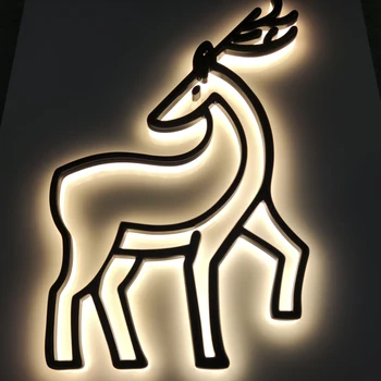 vlastné podsvietený led svetlo kovové vystrihnúť logo office obchod vonkajšie dekoratívne akryl značenie