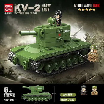 Vojenské Sovietskeho KV 2 Ťažký Tank Stavebné Bloky WW2 Vojak Údaje Zbrane Tank Panther 12 Tehly Hračky, Darčeky Pre Deti