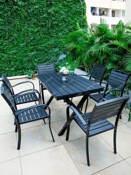 Vonkajší Stôl-Stolička Nádvorie Zmes Záhrada Nepremokavé a Ochranu pred Slnkom Plastové Drevené Stoly a Stoličky