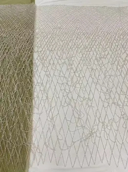 Vysoko Kvalitné Módne Francúzsky Oka Výšivky J-13083315 Čipky Textílie Afriky Nigérijský Korálky Čipky Textílie Pre Svadobné Šaty
