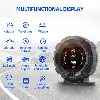 X95 Head Up Display OBD GPS Rýchlosť Inclinometer Svahu Meradlá Rýchlosti Satelit Načasovanie GPS Hud Off-road Vozidla, Multifunkčné Meter