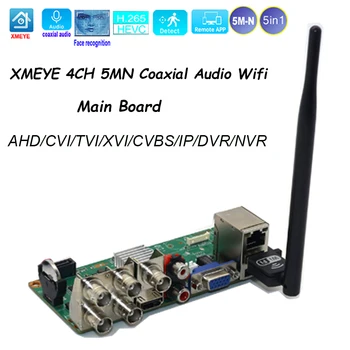 Xmeye Dvr 4 Kanály, 5M-N Board Video Dohľad Záznamník Modul S Wifi Zvuk Cez Koaxiálny Pre AHD TVI CVI Analógový IP CCTV