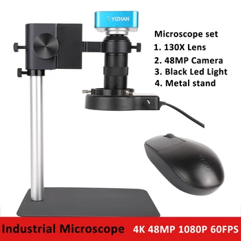 Yizhan Priemyselné Digitálny Mikroskop 4K Pre Mobilný Telefón Opravy 48MP HDMI Mikroskopom Fotoaparát S Myšou, Ovládanie 130X C Mount Objektív