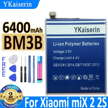 YKaiserin Batérie Pre Xiao Mi BM3B 6400mAh Pre Xiao MIX 2 2S MIX2 MIX2S Vysokou Kapacitou Telefón Li-polymer Bateria + Bezplatné Nástroje