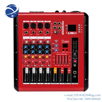 YYHC 4 Kanálový Profesionálny Miešanie Amp Zosilňovač Powered Mixer Power Audio PMR406