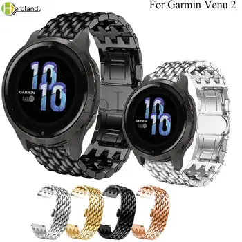 Z nehrdzavejúcej Ocele 22 MM Watchband Pre Garmin Venu 2 / Ticwatch Pro3 / Garmin Vivoactive 4 Popruh Náramok Accessorie Náramok Pásu
