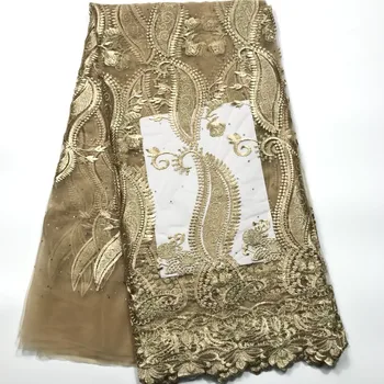 zlato afriky čipky textílie 2021 vysoko kvalitnej čipky francúzsky oka textílie nigérijský švajčiarskej čipky tkaniny módnych štýlov pre šaty D23361