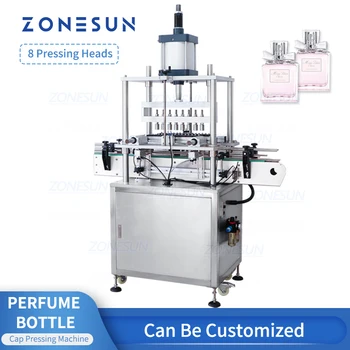 ZONESUN, Obmedzenie Stroj ZS-YG10 Automatické 8 Hlavy Prispôsobiť Spp Stlačením Veko Jar Pre Parfum Fľašu Výrobnej Linky
