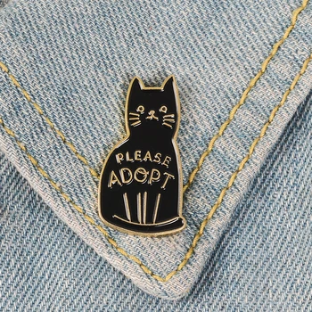 Čierna Mačka, smalt pin PRIJAŤ odznak brošňa mi Priniesť domov Klopě pin Denim Džínsy, tričko, taška Cartoon Zvierat Šperky, Darček pre Deti