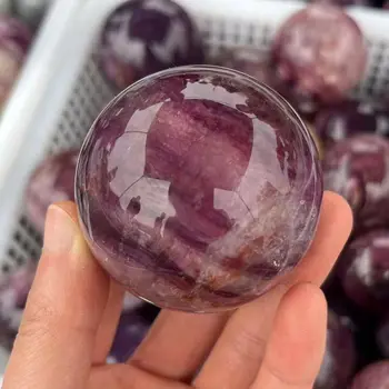 Čistý Prírodný Fialová Fluorite Crystal Ball, Fialové Gem Zber, Reiki Liečenie Kameň Pre Domáce Dekorácie