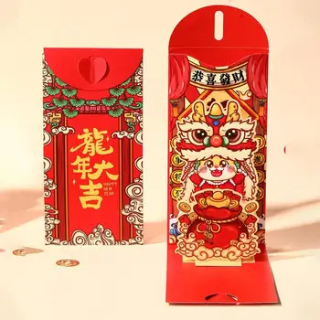 Čínske Červené Obálky Červený Čínsky Obálky pre Peniaze 3D Peniaze Obálky Červená Paketové pre Jarný Festival Svadobné Roku 2024