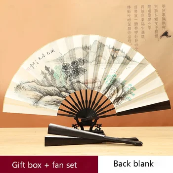 Čínsky štýl, drevené skladacie ventilátor maľby a kaligrafie prázdne ručne maľované krajiny letné vonkajšie príručka ventilátor darčekové dekorácie