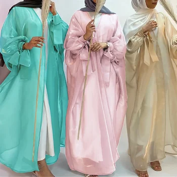 Šifón Otvoriť Abaya Ramadánu Eid Mubarak Kimono Dubaj Turecko Arabskom Cardigan Moslimské Oblečenie Abayas pre Ženy Župan Femme Kaftane 2023