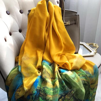 Ženy Hodváb Zime Šál Luxusný Dizajn Tlače Lady Pláži Šatkou Šatky Módna Hladká Foulard Žena Hidžáb